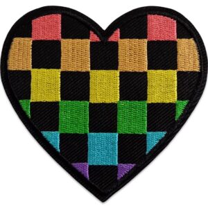 Ruudullinen sydän - Kangasmerkki