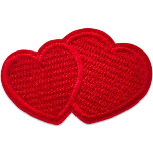 Punainen kaksoissydän - Kangasmerkki